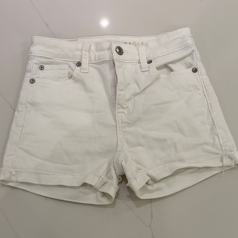 American Eagle White Denim Shorts